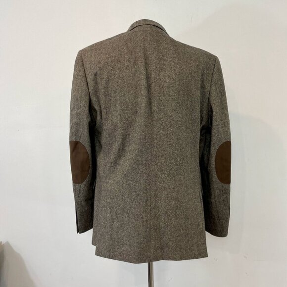 Calvin Klein Vintage Brown Tweed Wool Blazer Sports Coat Patch Elbow sz 42R - Picture 3 of 10